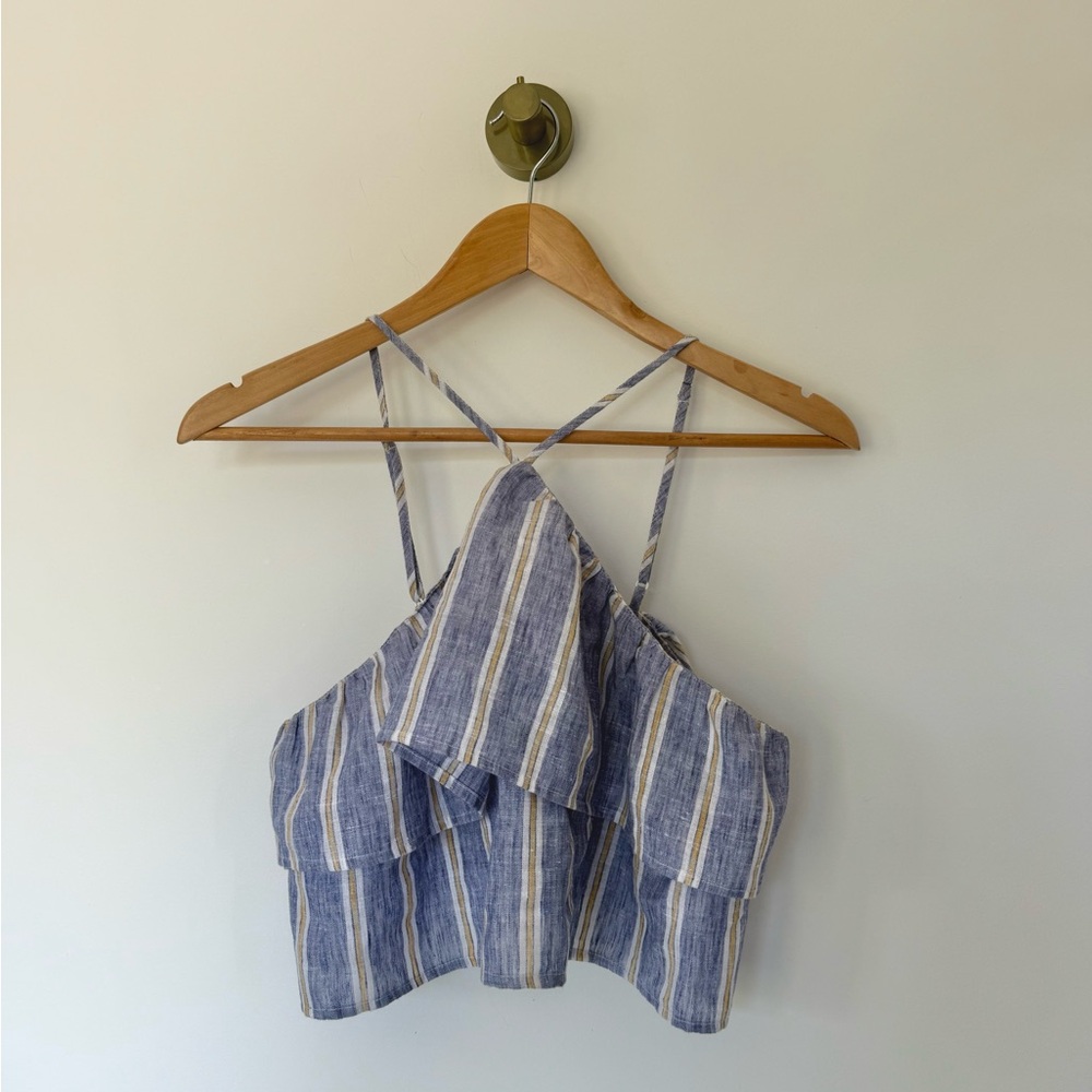 Urban Outfitters Blue and White Striped Tank Top